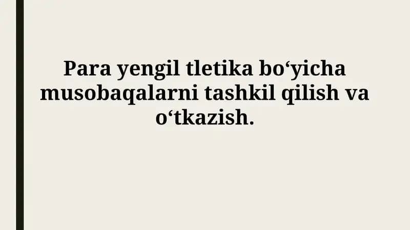 Para atletika musobaqalari qoidalari va reglamentlari