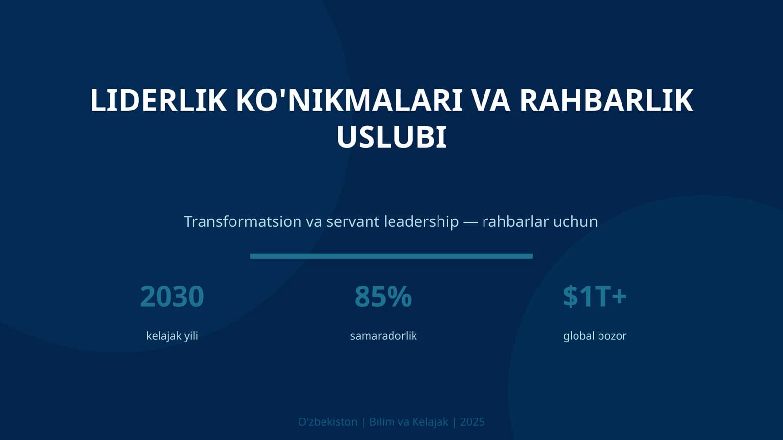 LIDERLIK KO'NIKMALARI VA RAHBARLIK USLUBI