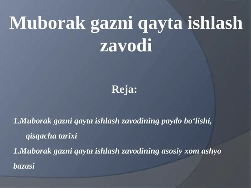 Muborak gazni qayta ishlash zavodi