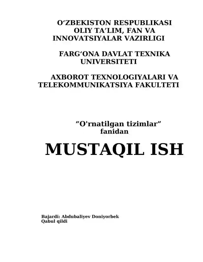 O'rnatilgan tizimlar