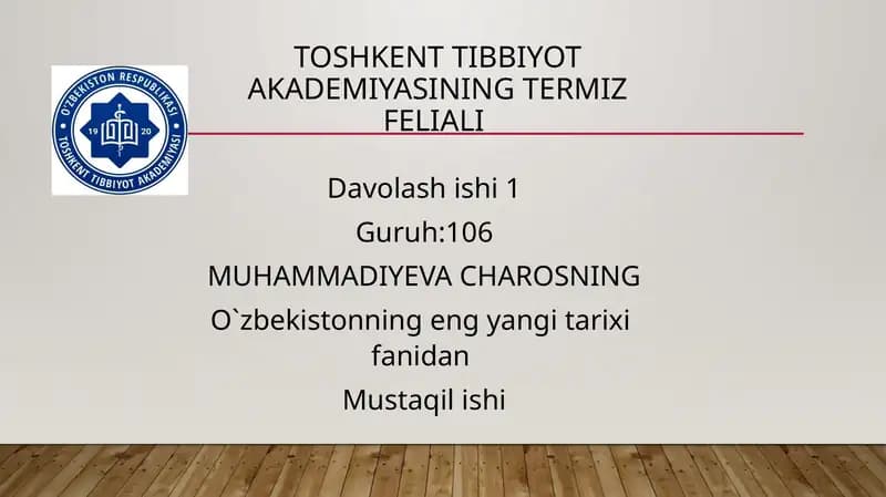 Toshkent Tibbiyot Akademiyasining Termizfeliali