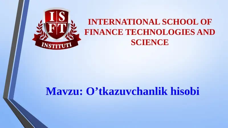 O’tkazuvchanlikhisobi
