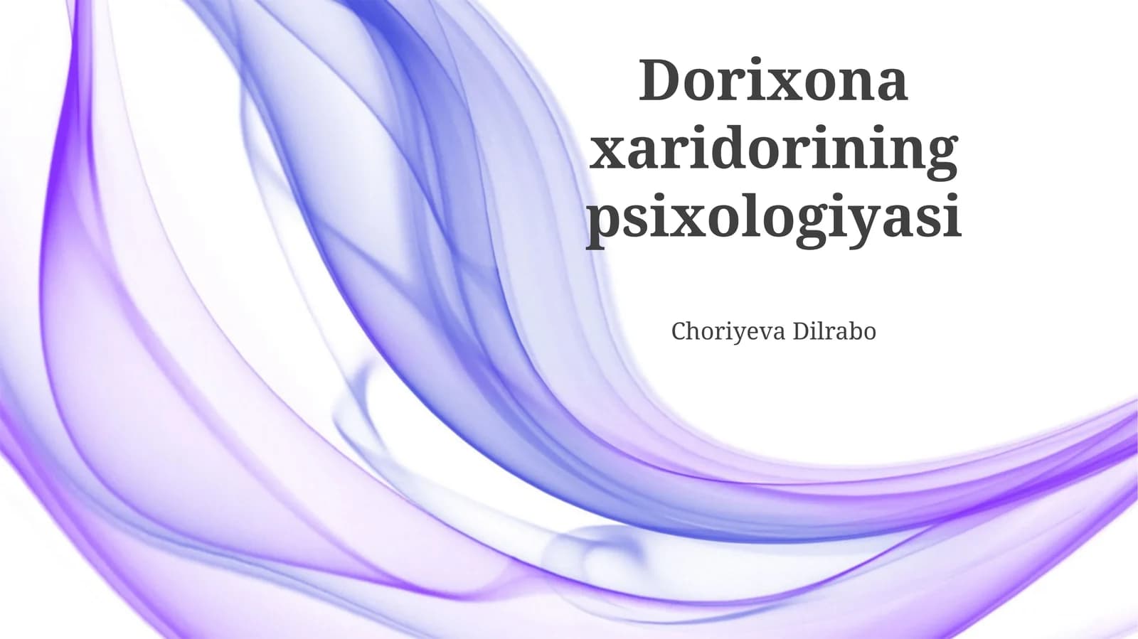 Dorixona xaridorining psixologiyasi