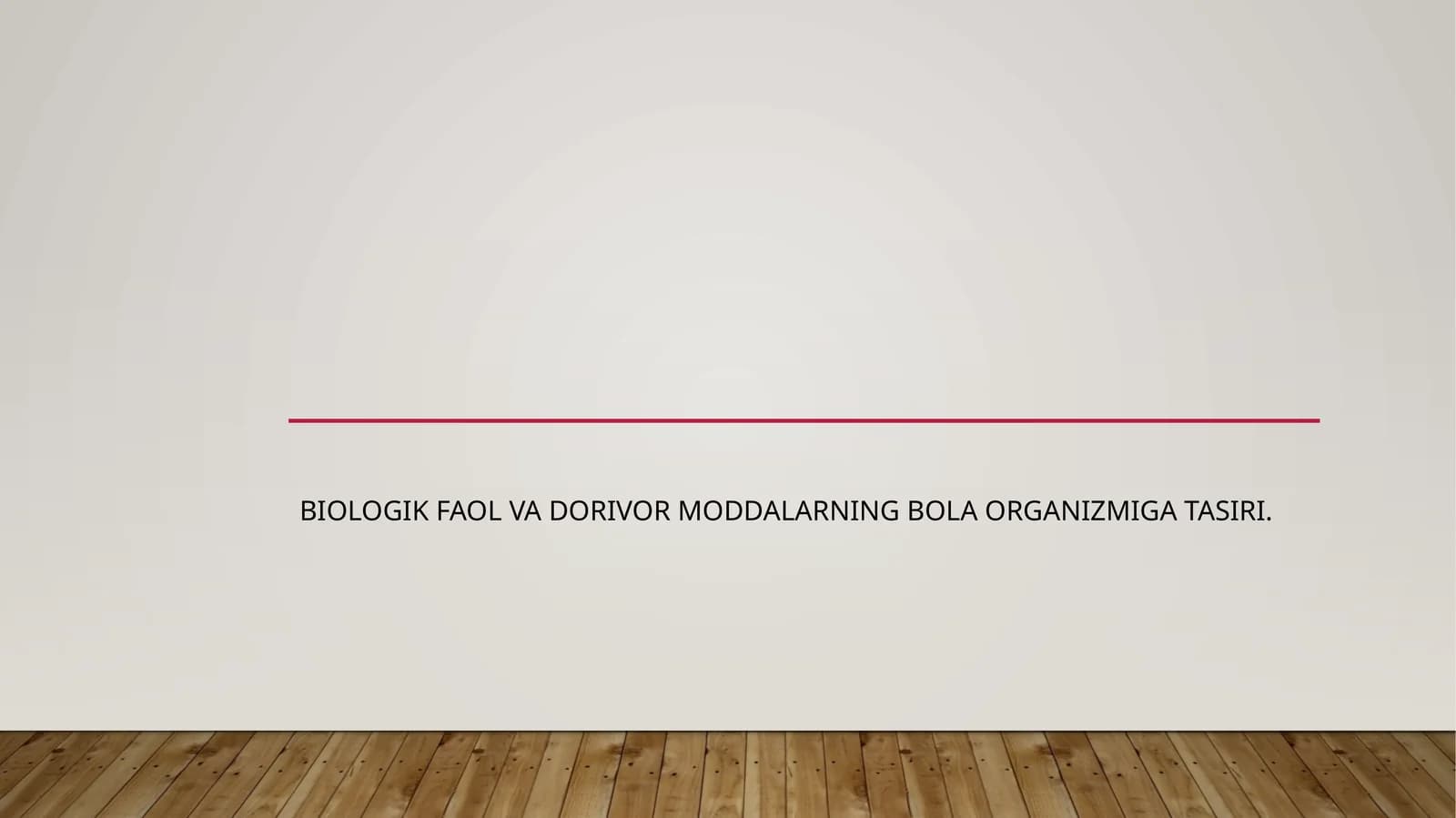 Biologik faol moddalarning bola organizmiga ta’siri