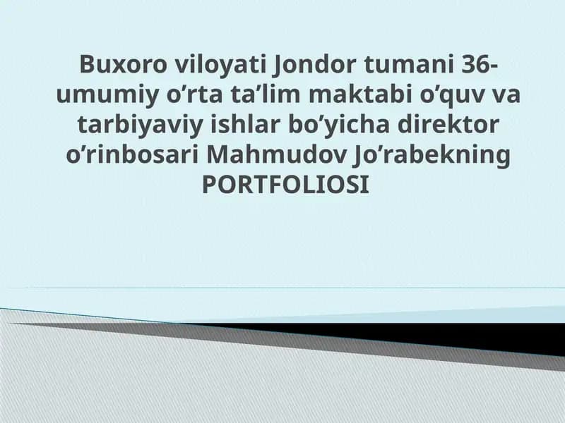 Jondor tumani 36-umumiy o’rta ta’lim maktabi