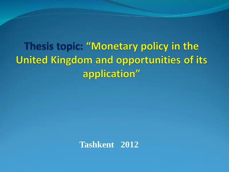Monetary Policy in Uzbekistan