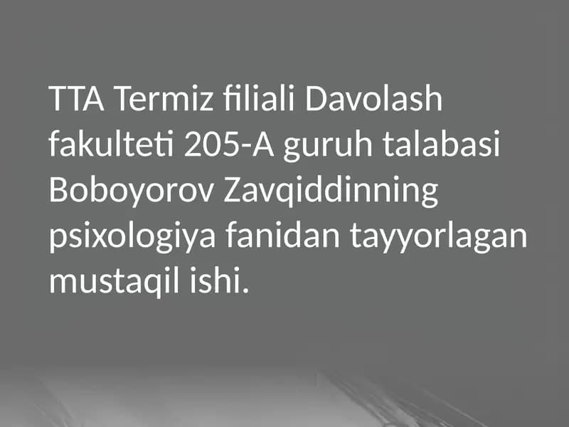 Shifokor va bemor muloqotining psixologik xususiyatlari
