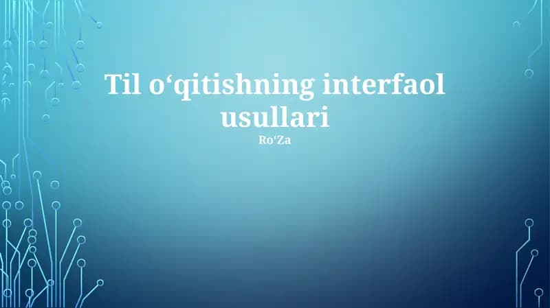 Til oʻqitishning interfaol usullari