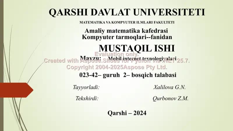 Mobil internet texnologiyalari