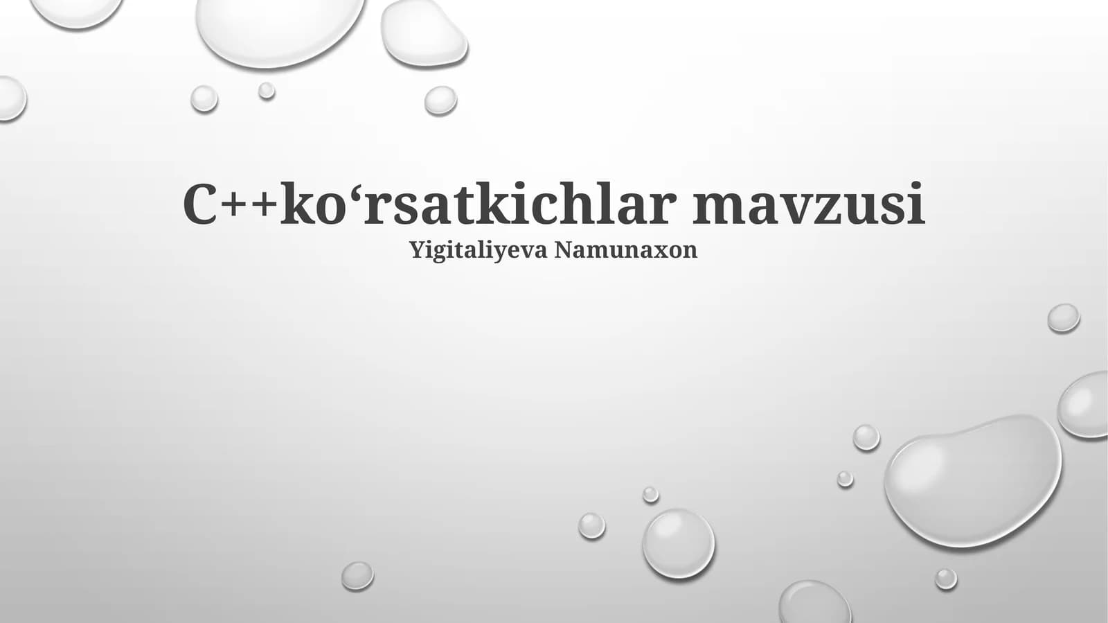 C++koʻrsatkichlar mavzusi