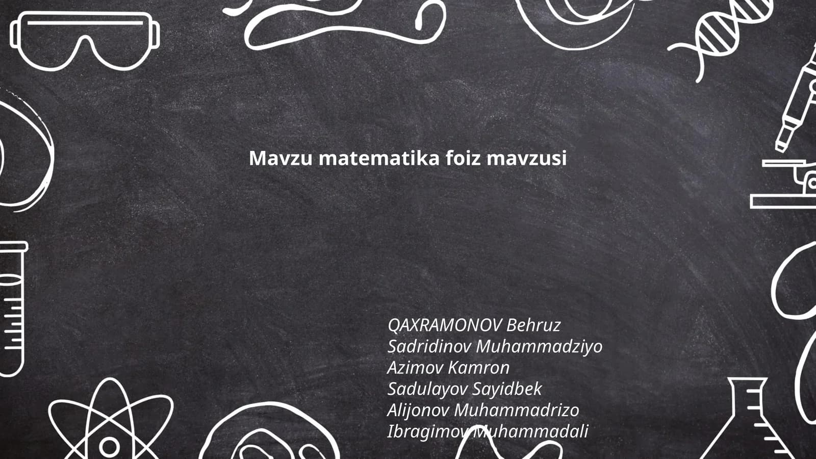 Mavzu matematika foiz mavzusi