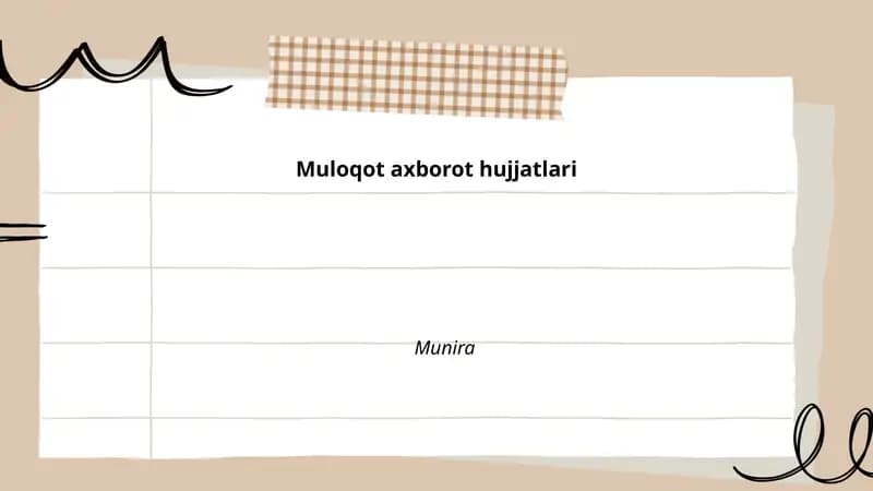 Muloqot axborot hujjatlari