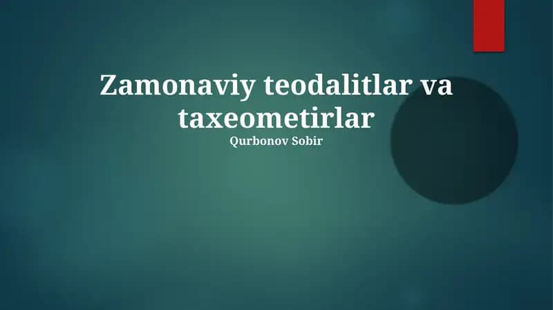 Zamonaviy teodalitlar va taxeometirlar