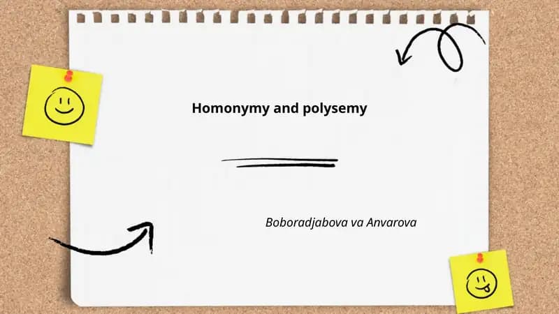 Homonymy and Polysemy