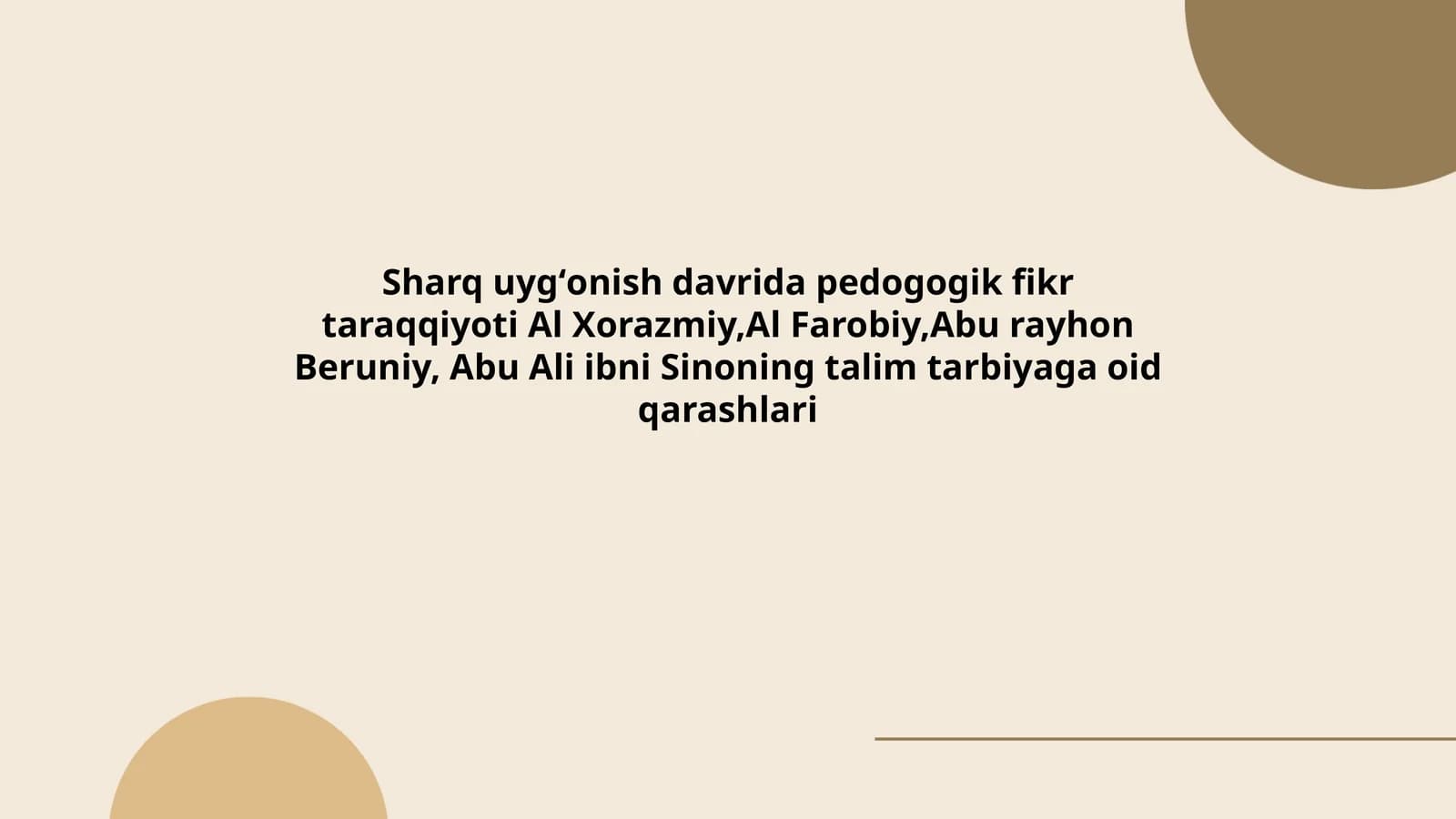 Al Xorazmiyning ilmiy merosi va pedagogik qarashlari