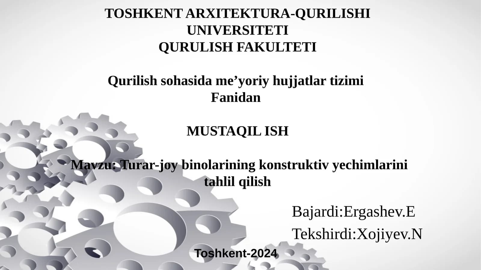Turar-joy binolarining konstruktiv yechimlarini tahlil qilish