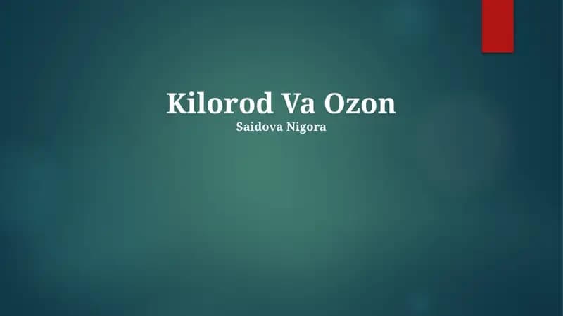 Kilorod Va Ozon