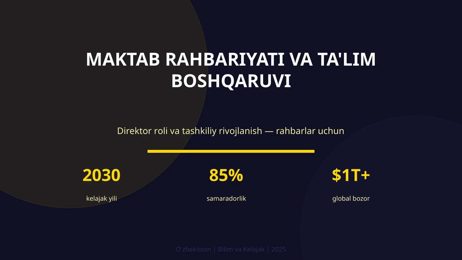 MAKTAB RAHBARIYATI VA TA'LIM BOSHQARUVI