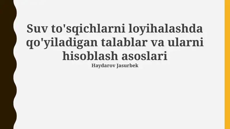 Amortizatorlar loyihalash va hisoblash asoslari