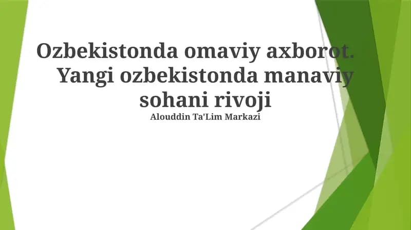 Ozbekistonda omaviy axborot