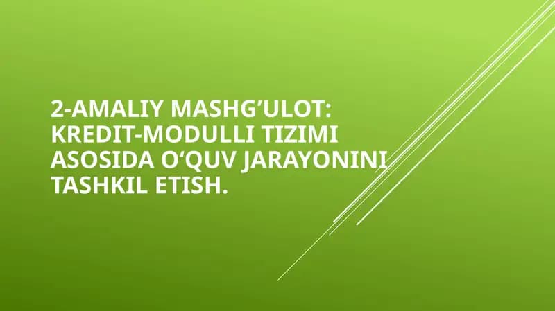 Kredit-modulli tizim