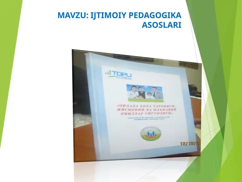 IJTIMOIY PEDAGOGIKA ASOSLARI