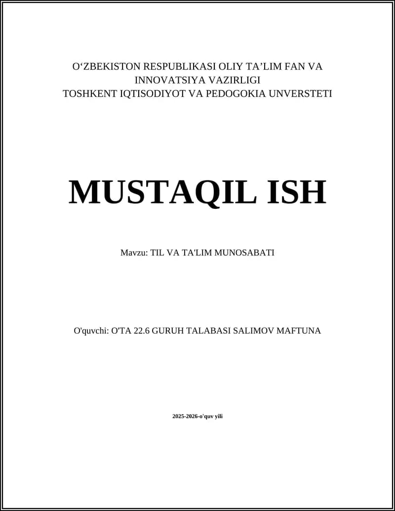 Ona tili va maktab ta'limi: boshlang'ich bosqichdagi ahamiyati