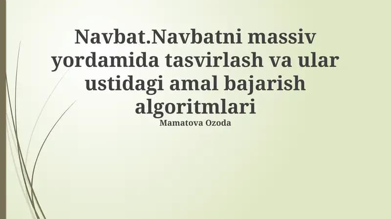 Element olib tashlash (dequeue) algoritmi