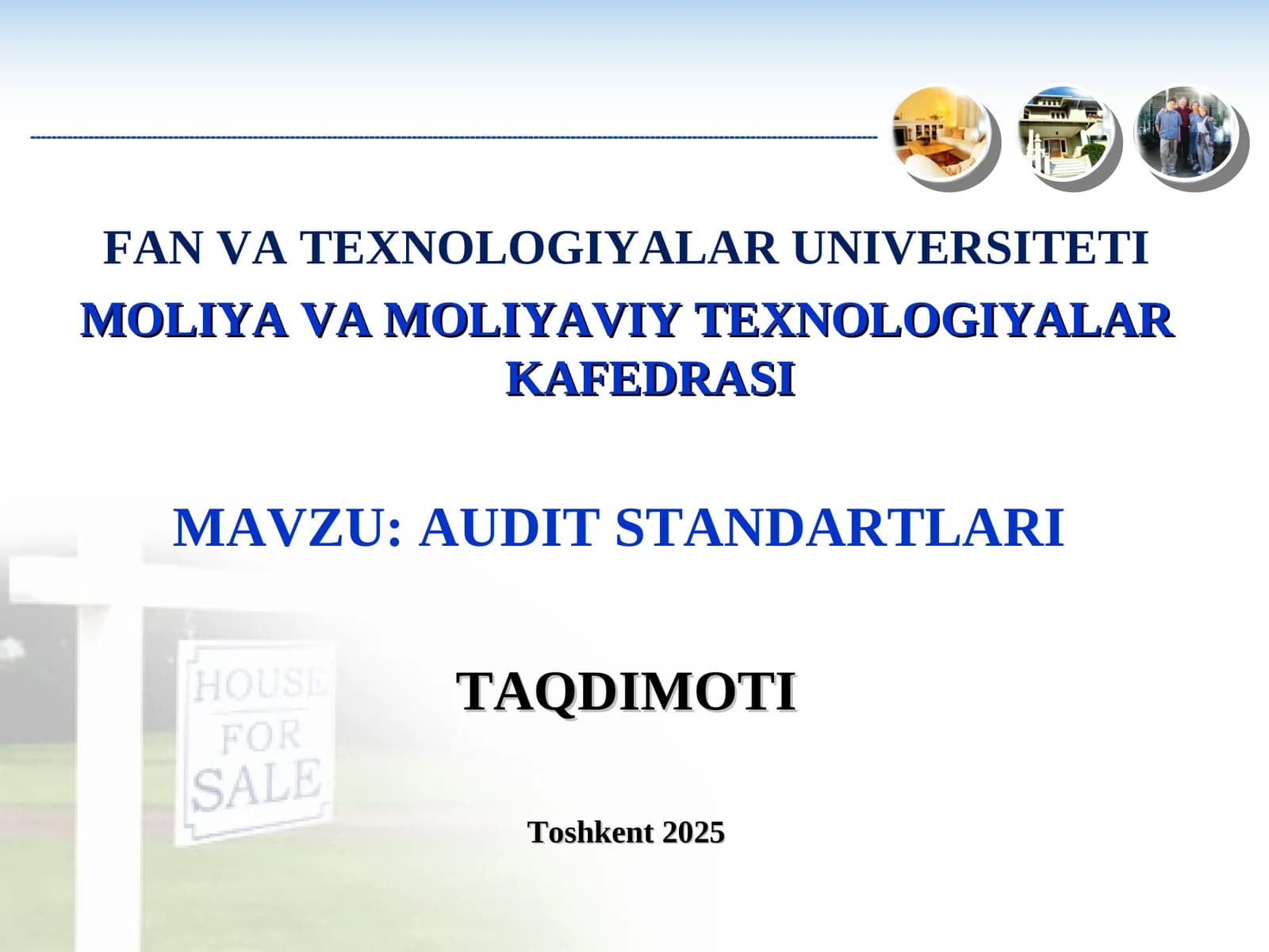 AUDIT STANDARTLARI TAQDIMOTI