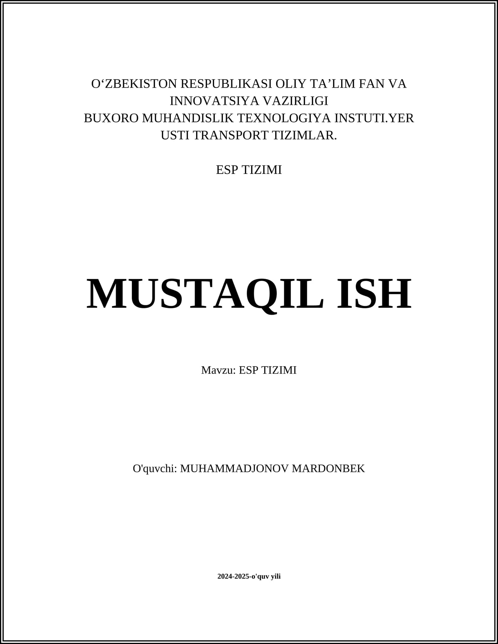ESP TIZIMI