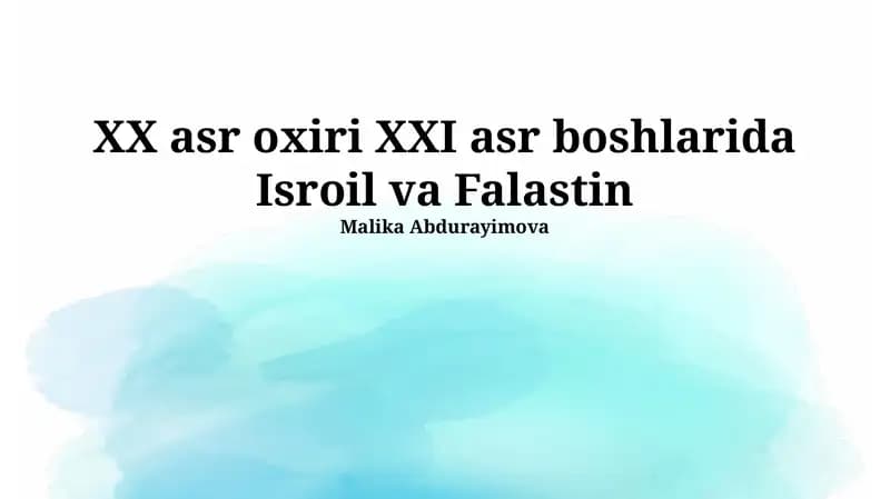 Oslo jarayoni va tinchlik shartnomasi