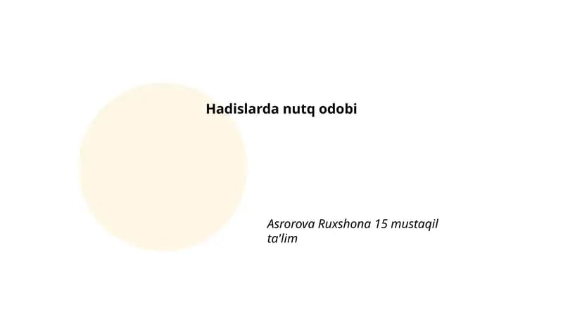 Hadislarda nutq odobi