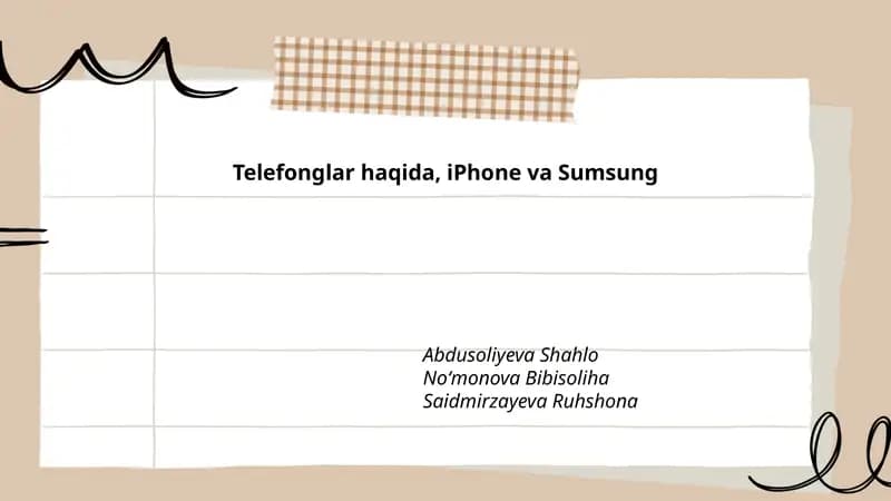Reja: iPhone va Samsung telefonlarining taqqoslanishi