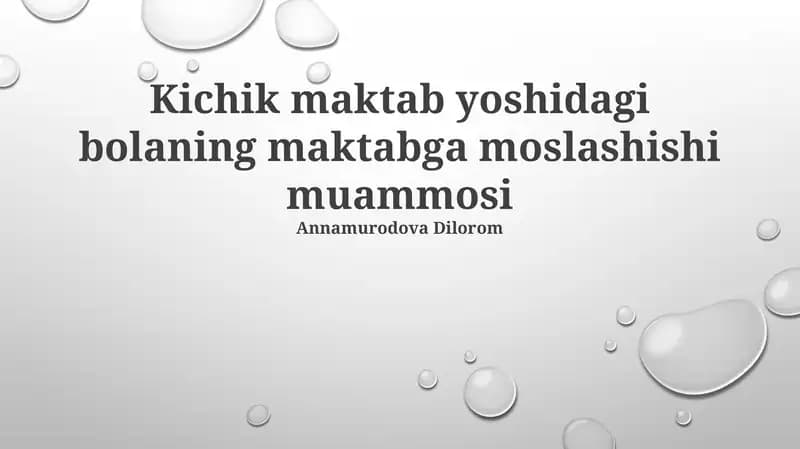 Maktabga Tayyorgarlik