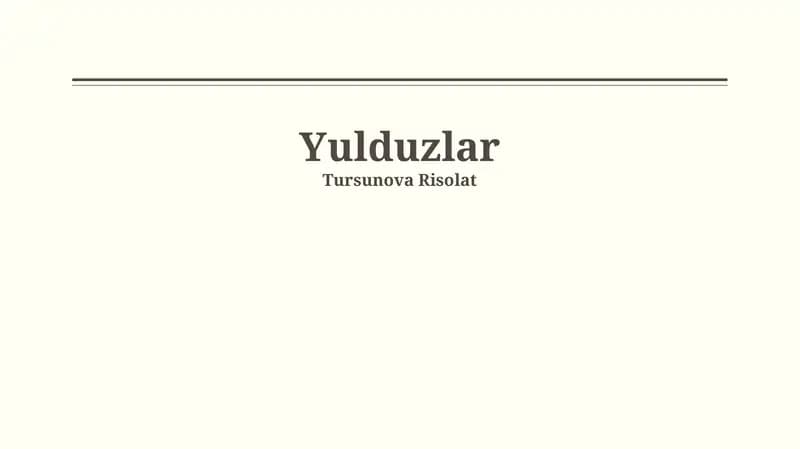 Yulduzlar