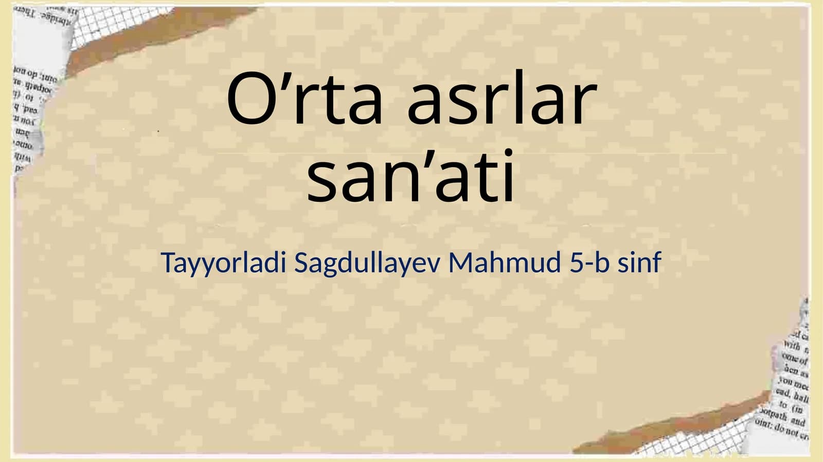 O’rtaasrlarsan’ati
