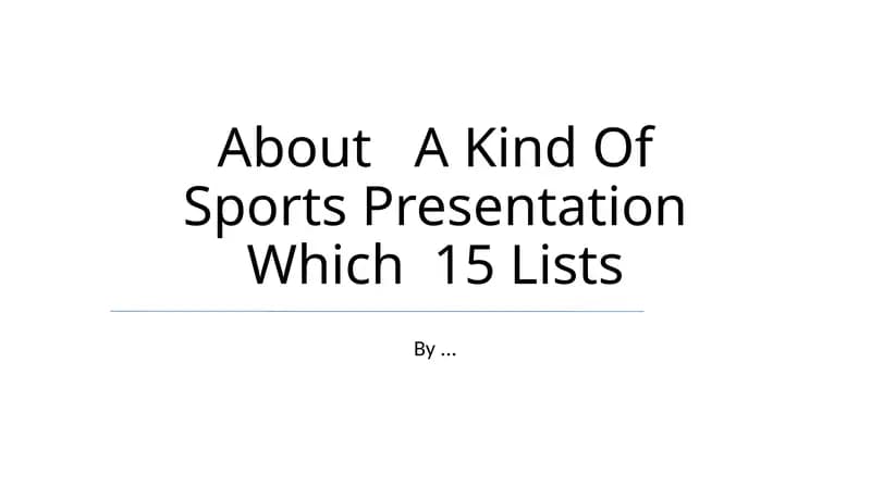 15 Lists Presentation Format