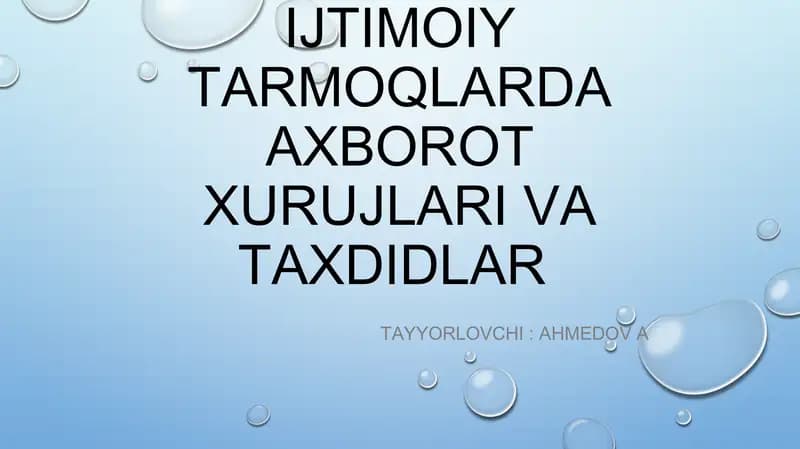 Ijtimoiy tarmoqlarda axborot xurujlari va taxdidlar