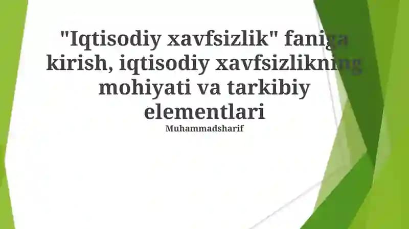 Iqtisodiy xavfsizlik