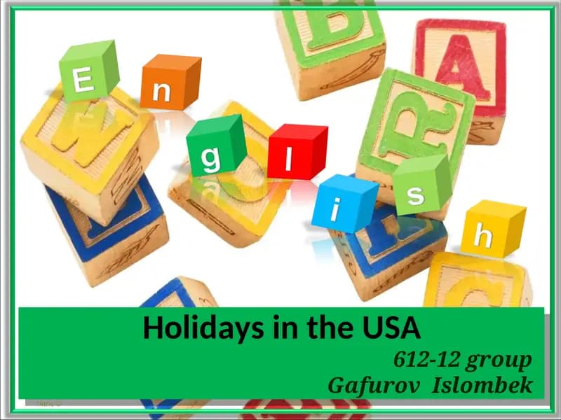 Holidays in the USA