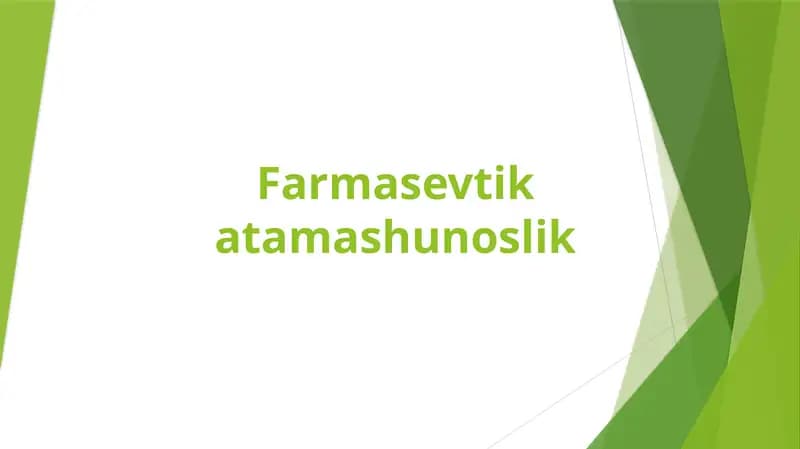 Farmatsevtika tamashunoslik