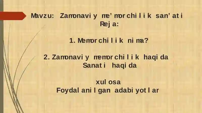 Zamonaviy me’morchilik san’ati