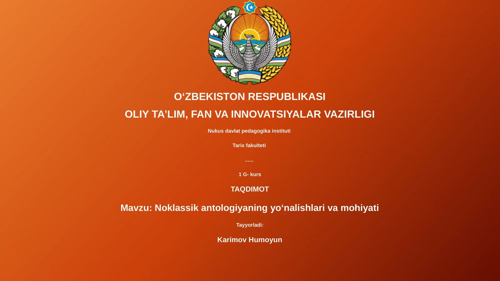 Noklassik antologiyaning yoʻnalishlari va mohiyati
