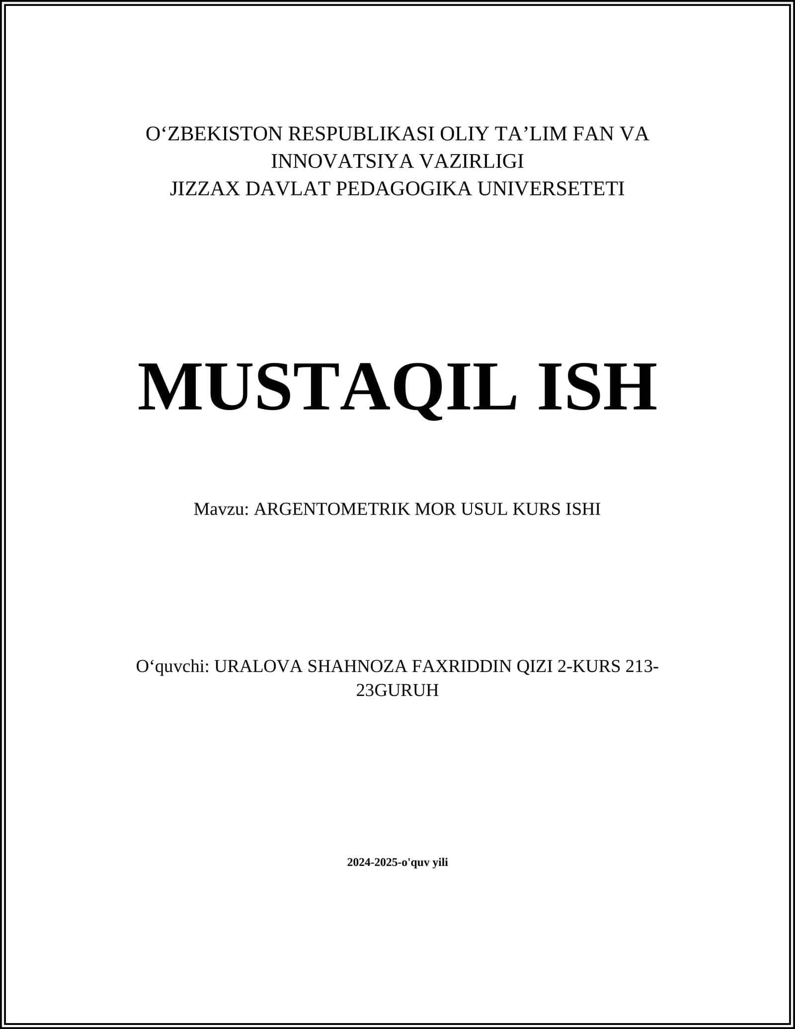 ARGENTOMETRIK MOR USUL