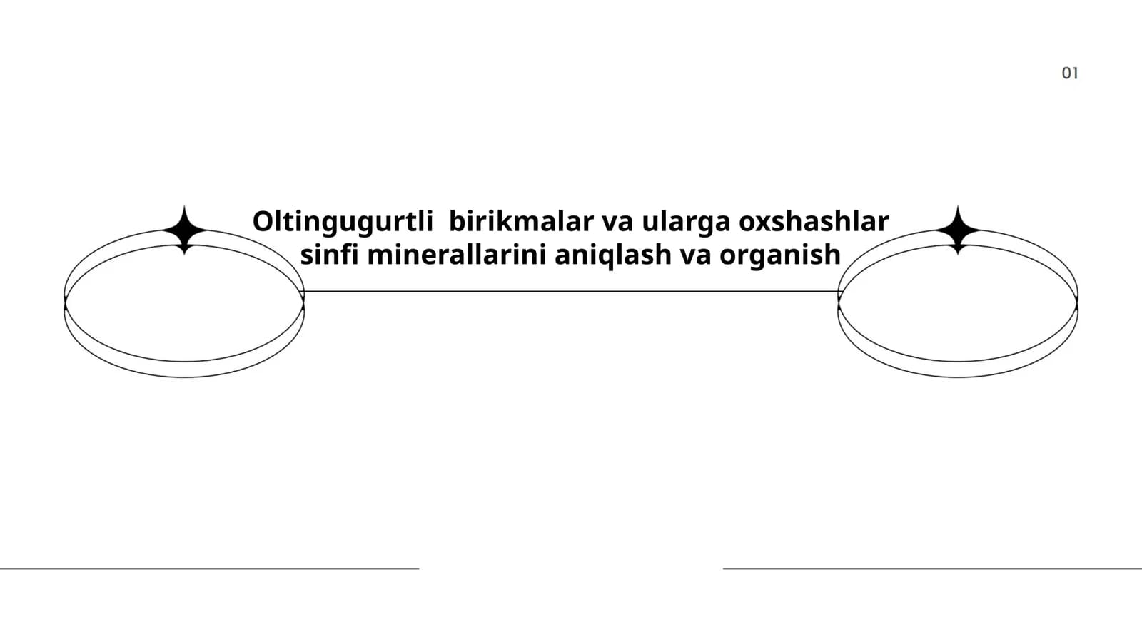 Oltingugurtli birikmalar va ularga oxshashlar sinfi minerallarini aniqlash va organish