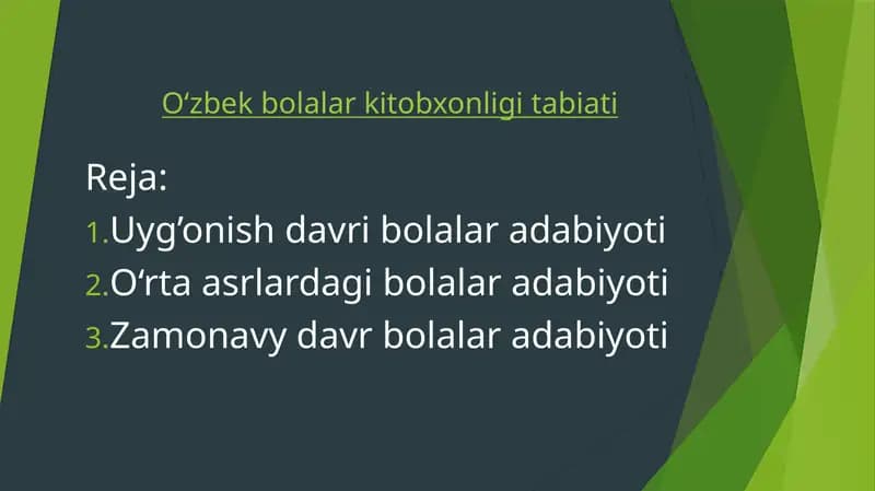Uyg’onish davribolalar adabiyoti