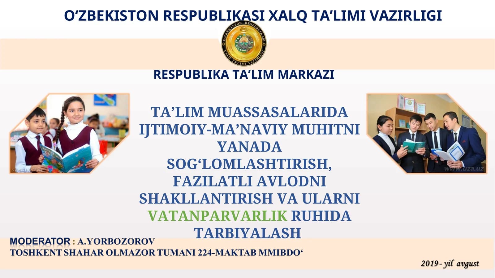 Ijtimoiy-ma'naviy muhitni yanada sog'lomlashtirish