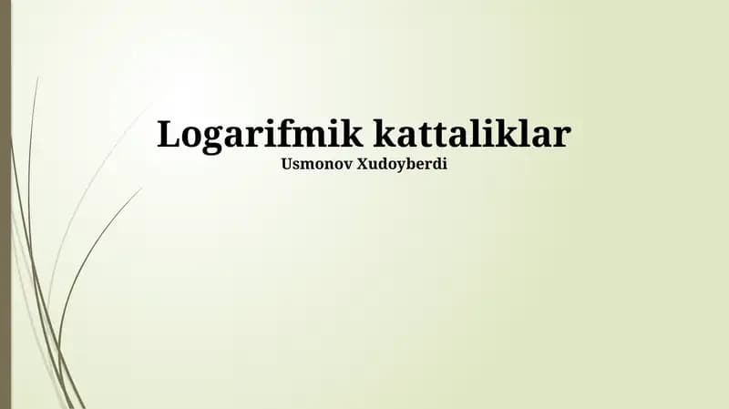 Logarifmik kattaliklar
