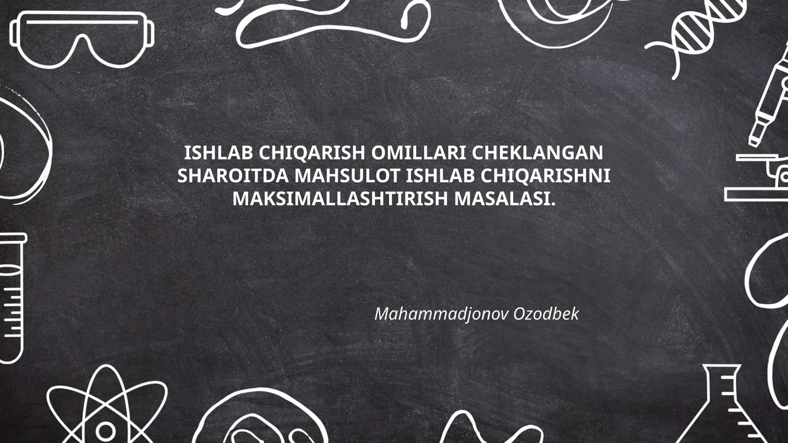 Ishlab chiqarish omillari cheklangan sharoitda mahsulot ishlab chiqarishni maksimallashtirish masalasi