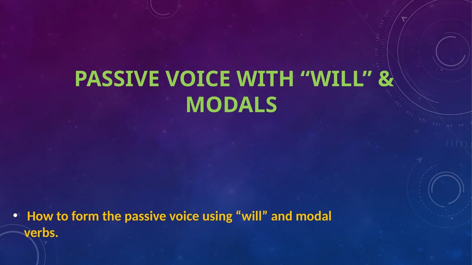 Passive Voice with “Will” & Modals